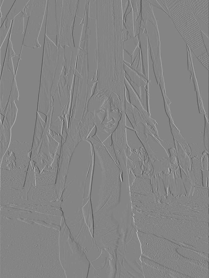 Dx with two-loop convolution, grayscale